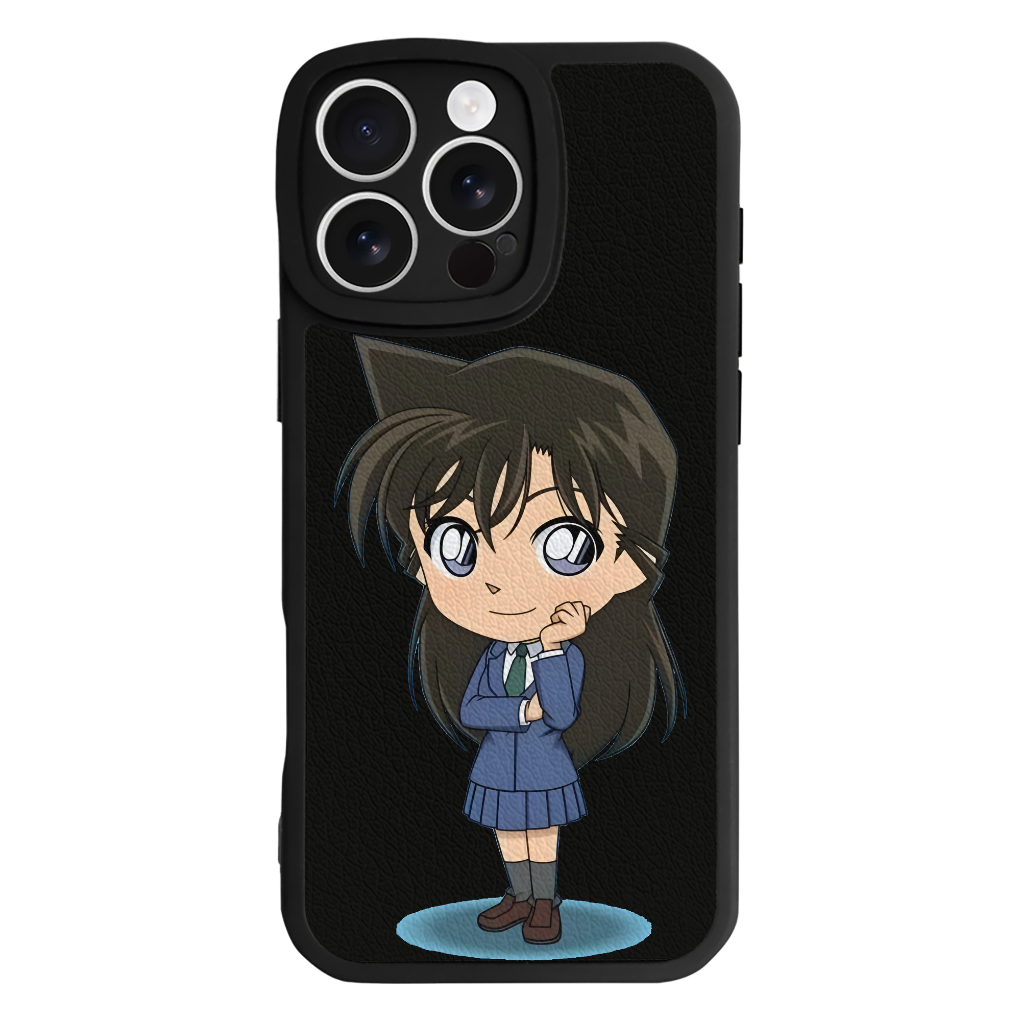 （画像用） 名探偵コナン 毛利 蘭 もうり らん、モーリ ラン Detective Conan Rachel Moore 【iPhone 16シリーズ対応】シリコンスマホケース（レザー調） 材質：シリコン